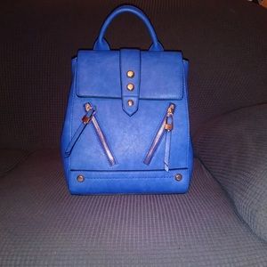 Cobalt blue mini backpack purse